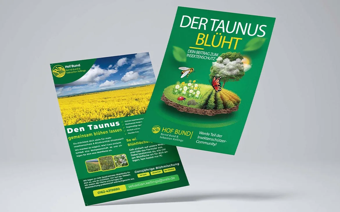 Flyer-Design Der Taunus blüht, Design & Print-Referenz der Marketing-Agentur NEXAS Media