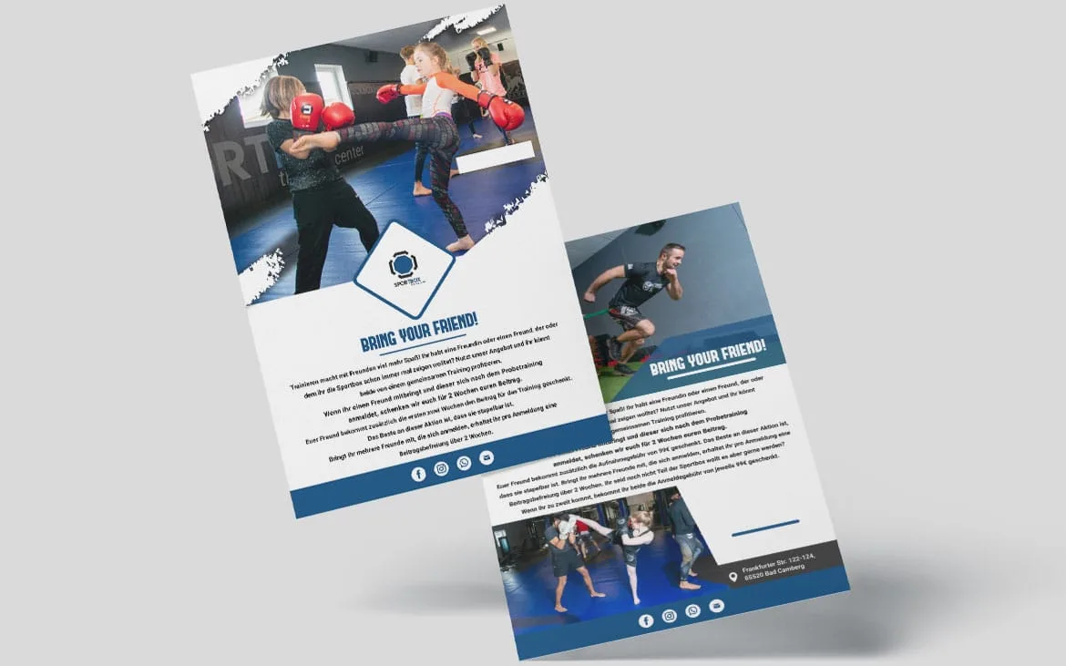 Print-Kampagne Sportbox Trainingcenter, Design & Print-Referenz der Marketing-Agentur NEXAS Media