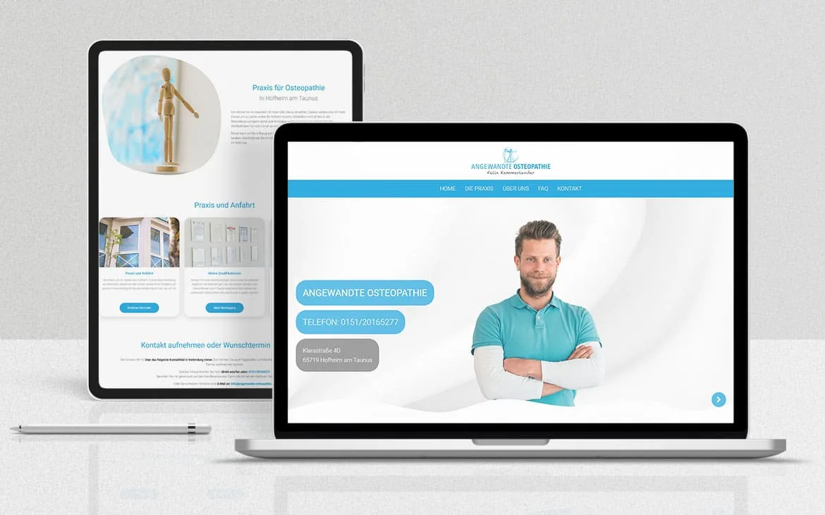 Webdesign Angewandte Osteopathie Hofheim, Webdesign-Referenz der Marketing-Agentur NEXAS Media