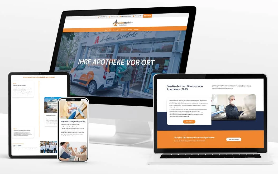 Multisite für 6 Gondermann Apotheken, Webdesign-Referenz der Marketing-Agentur NEXAS Media