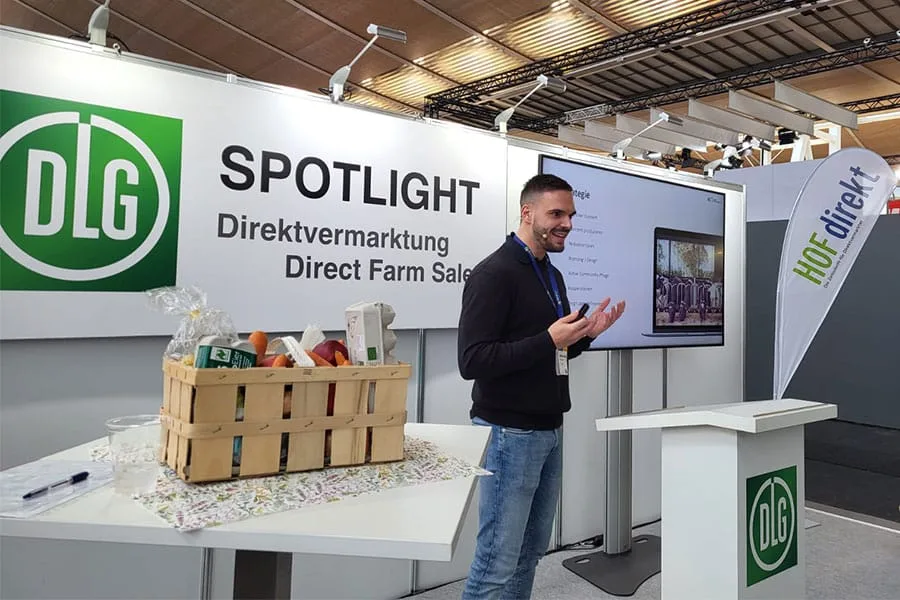 Impression vom DLG-Spotlight-Vortrag von NEXAS Media auf der EuroTier in Hannover.