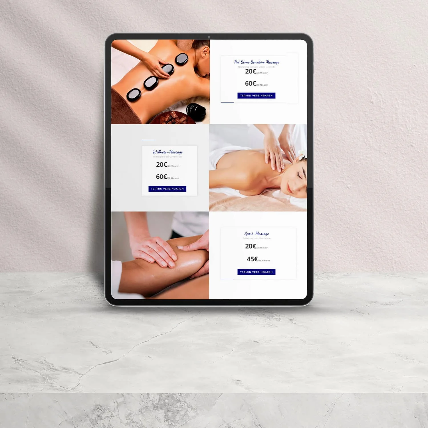 Mobile Ansicht der La-Wecos-Website, Webdesign-Referenz von NEXAS Media.