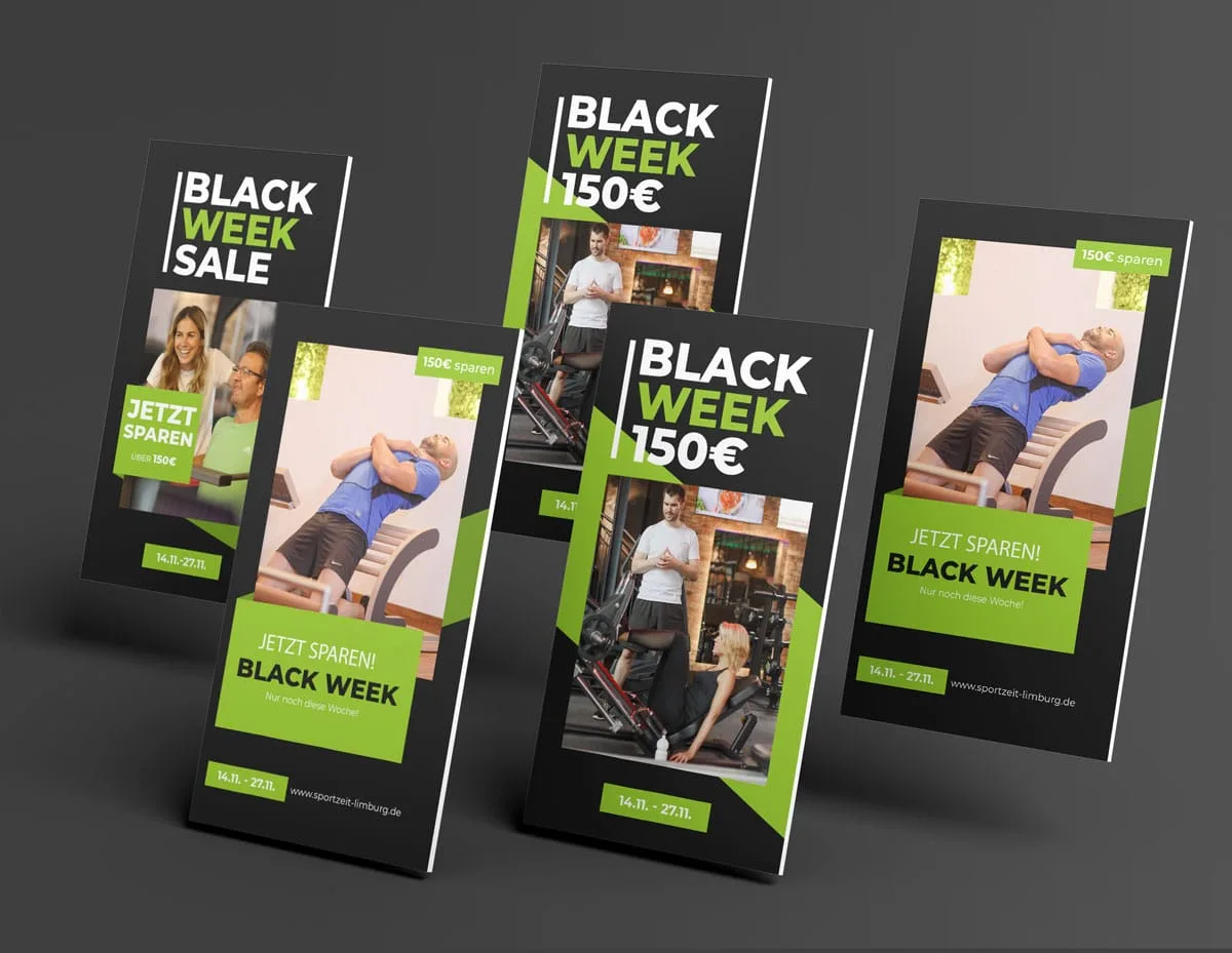 Creative der Black-Week-Kampagne für Meine SportZEIT Limburg, Performance Marketing von NEXAS Media.