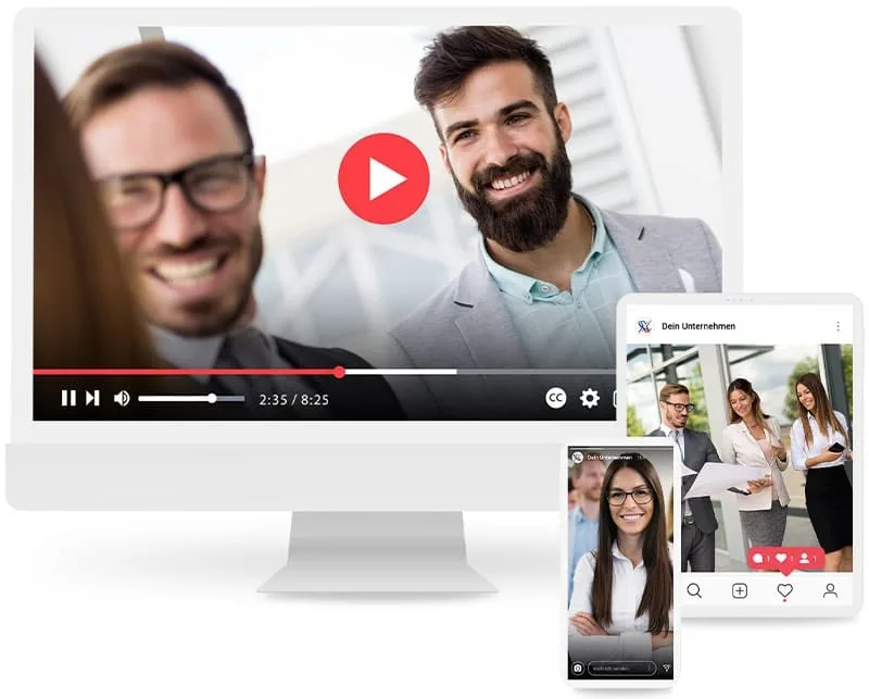 Recruiting-Video in verschiedenen Formaten auf mehreren Endgeräten